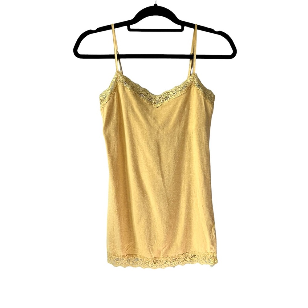 Aeropostale Yellow Lace Trimmed Camisole Tank Top Size M